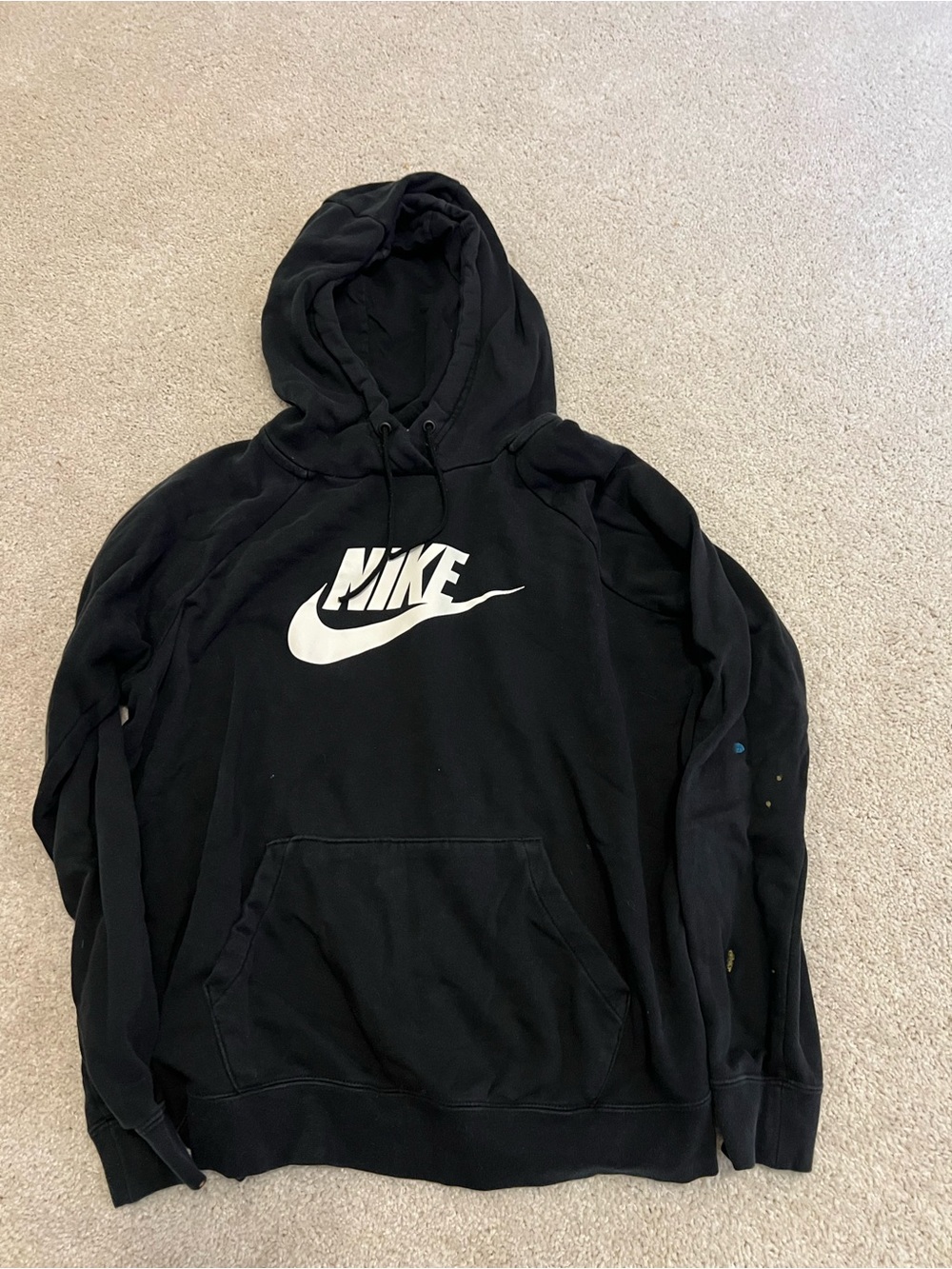 Nike Black Hoodie with White Swoosh Logo
